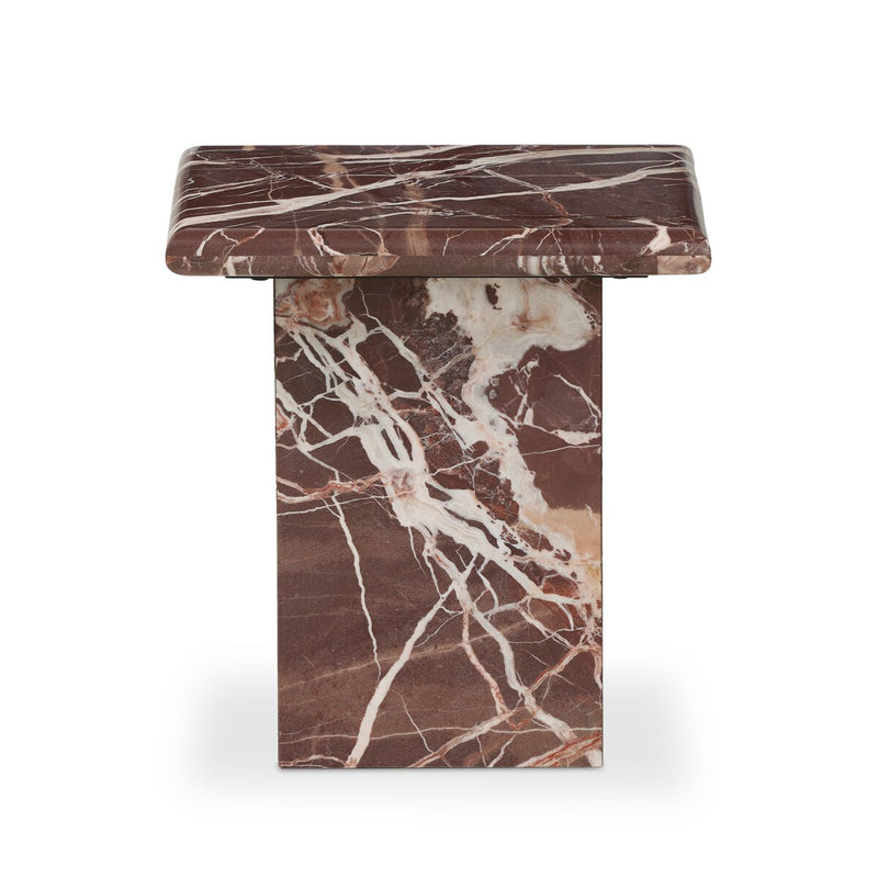 Arum End Table - Merlot Marble