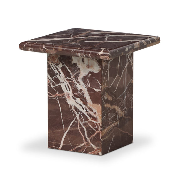 Arum End Table - Merlot Marble