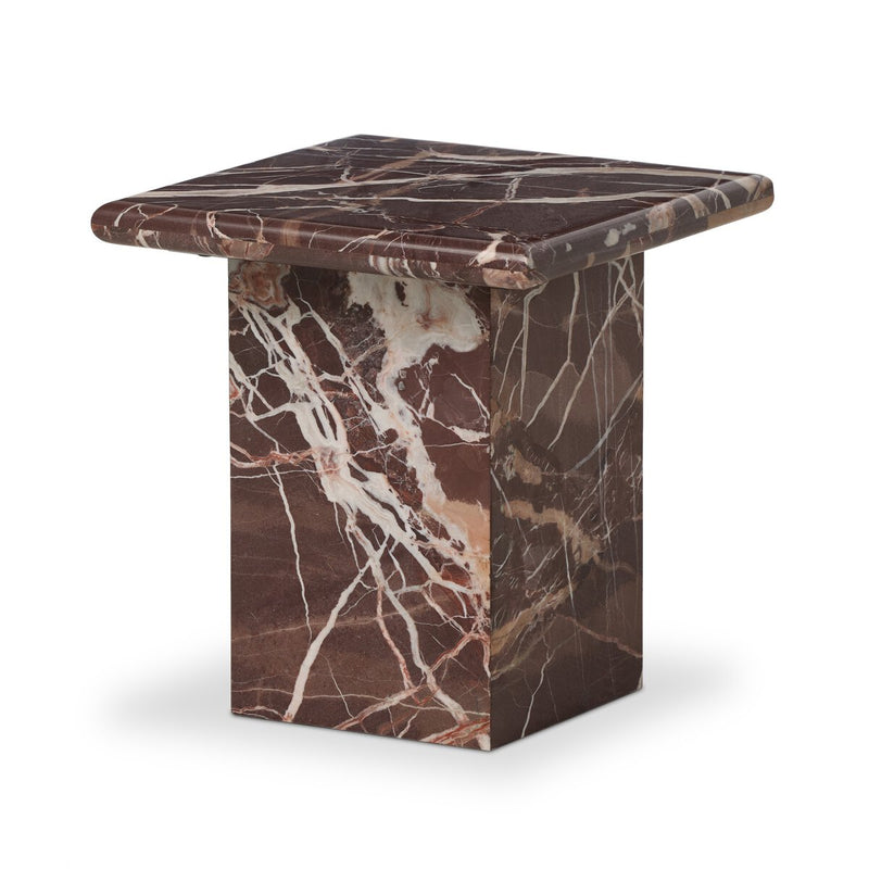 Arum End Table - Merlot Marble