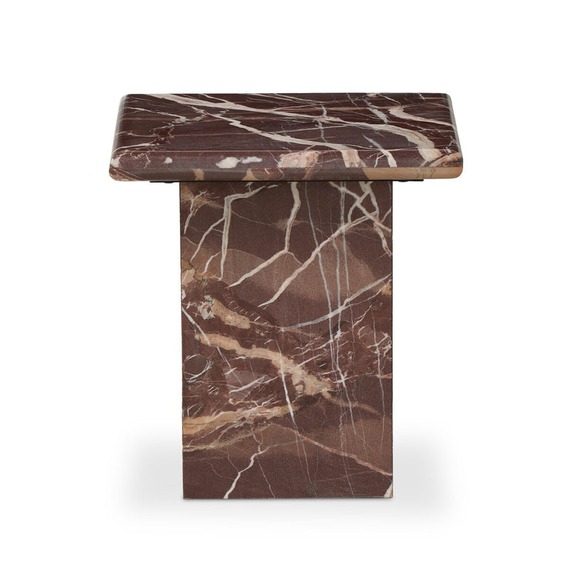 Arum End Table - Merlot Marble