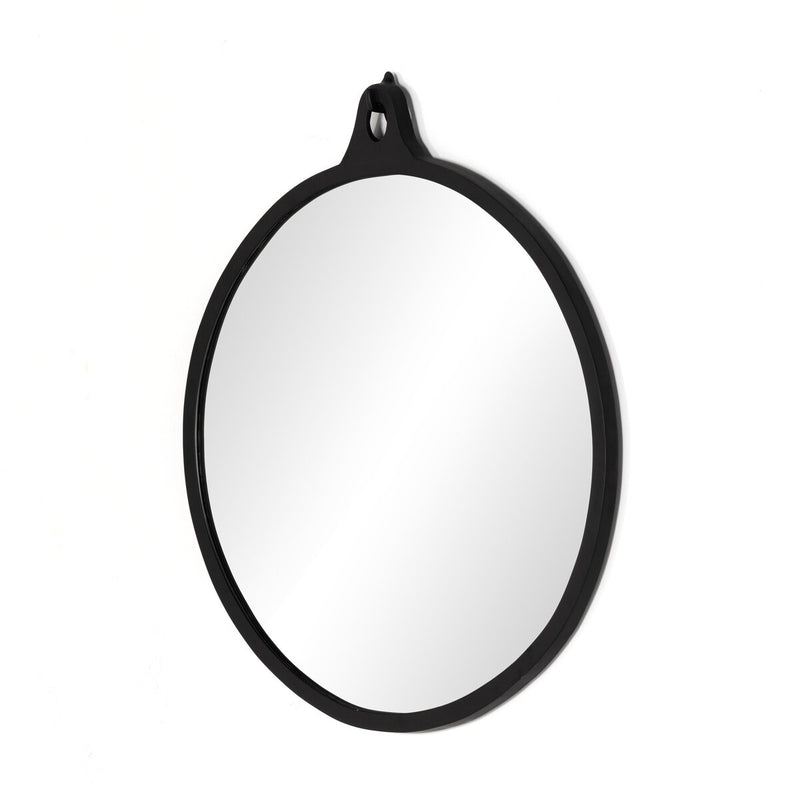 Hyde Round Mirror - Black Aluminum