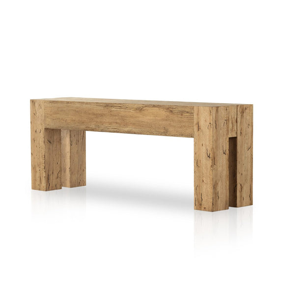 Abaso Console Table - Rustic Wormwood Oak