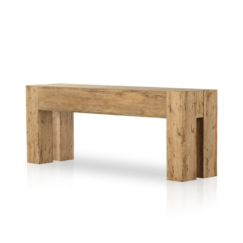 Abaso Console Table - Rustic Wormwood Oak