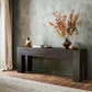 Abaso Console Table - Ebony Rustic Wormwood Oak
