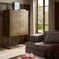 Roman Bar Cabinet - Antiqued Brass Aluminum