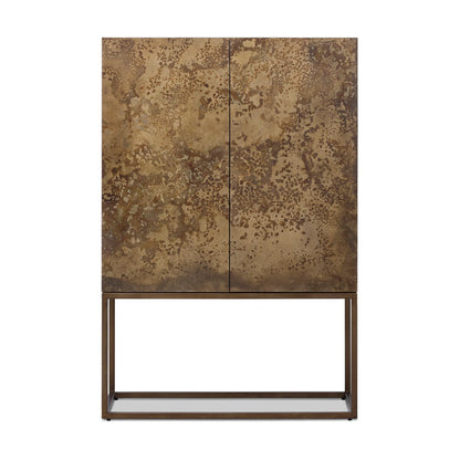 Roman Bar Cabinet - Antiqued Brass Aluminum