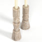 Rosette Taper Candlesticks - Taupe