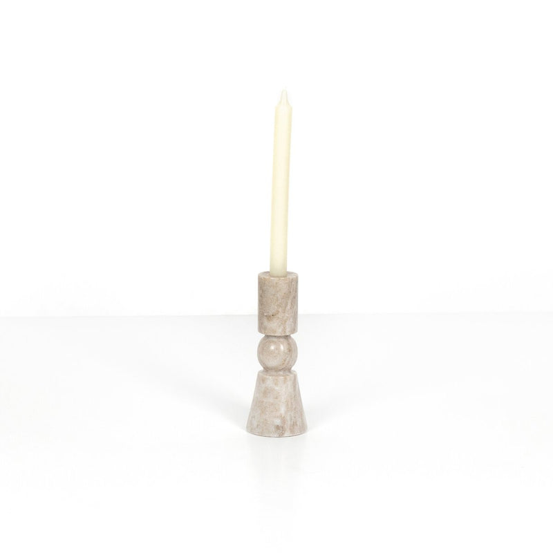 Rosette Taper Candlesticks - Taupe