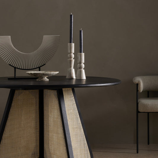 Rosette Taper Candlesticks - Taupe