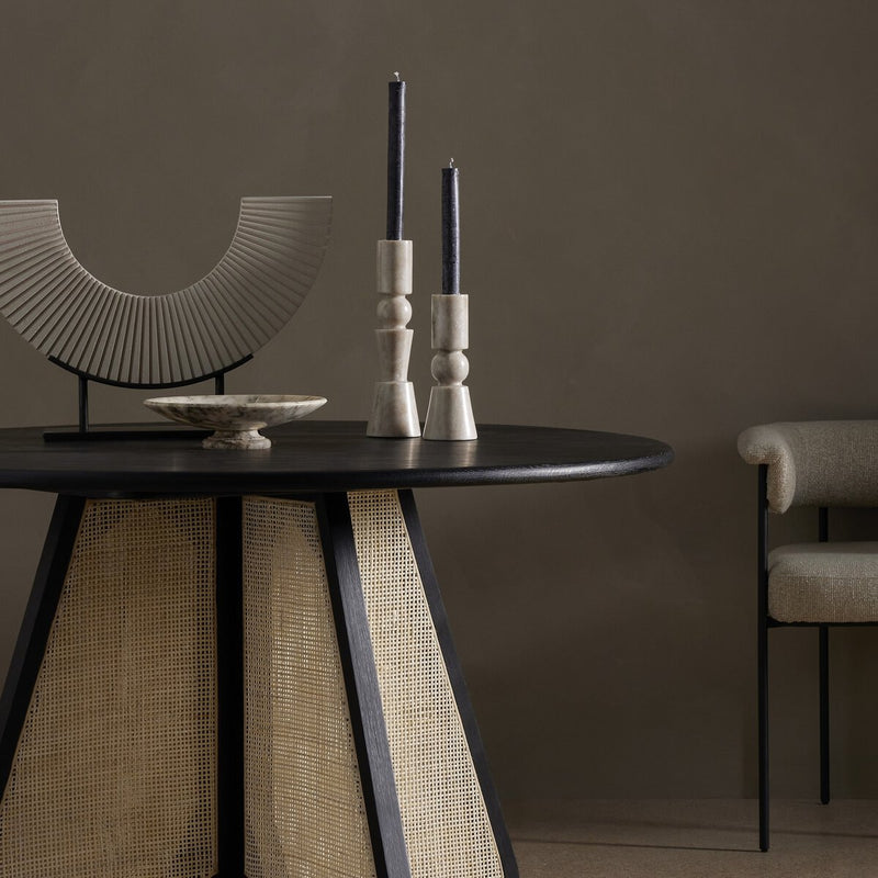 Rosette Taper Candlesticks - Taupe