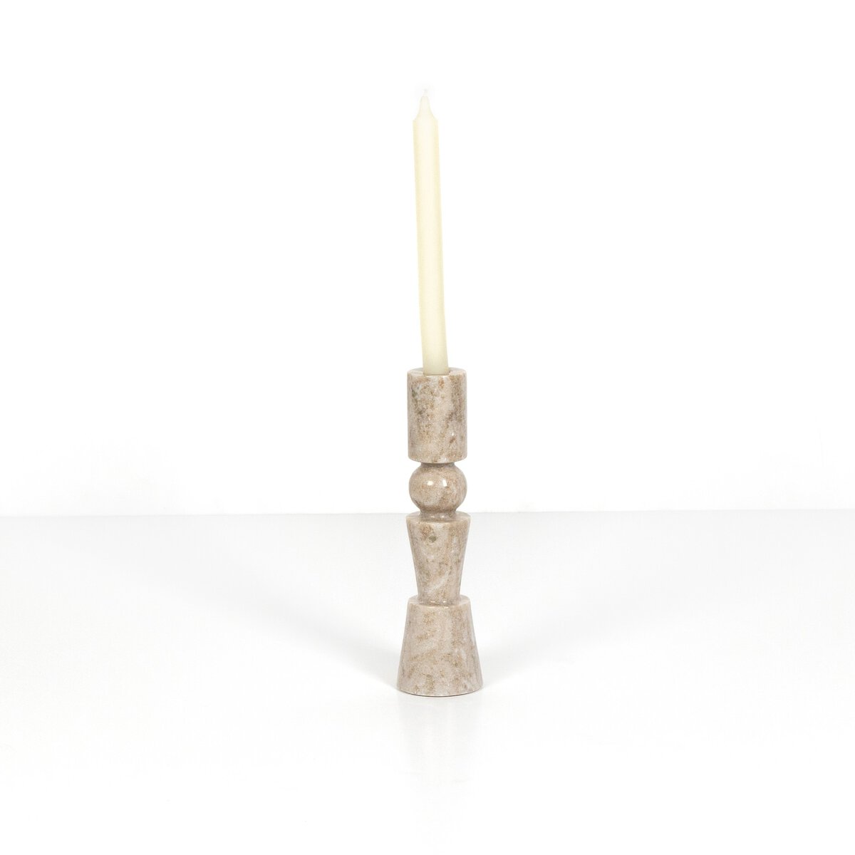 Rosette Taper Candlesticks - Taupe