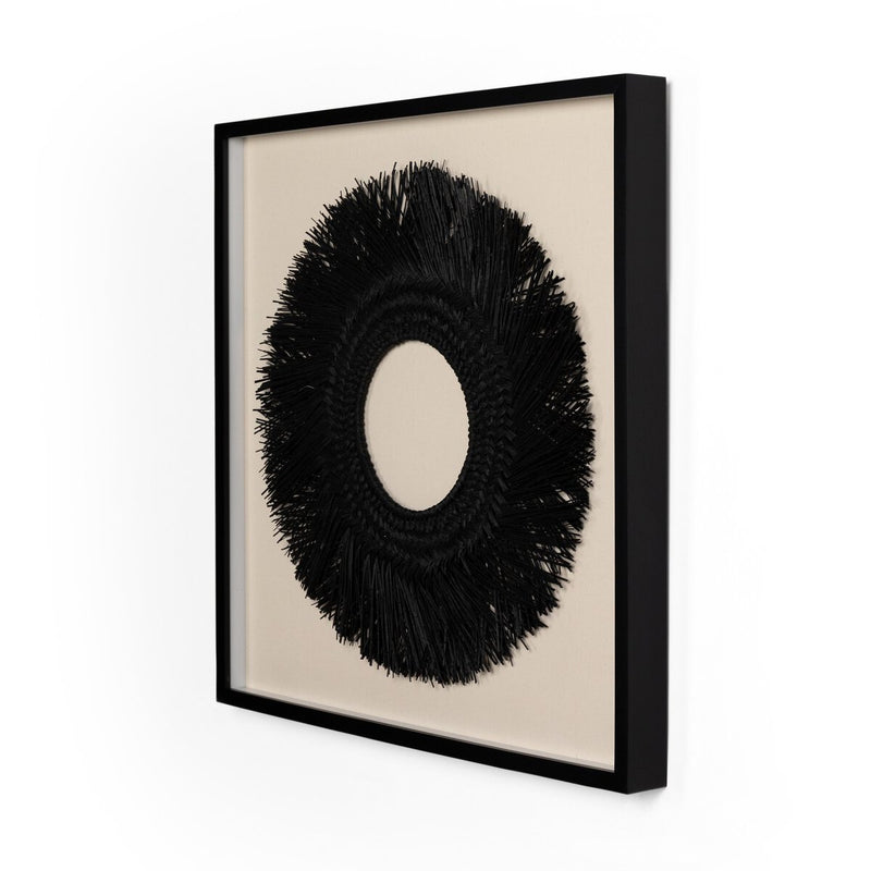 Ari Framed Seagrass Object - Black Maple