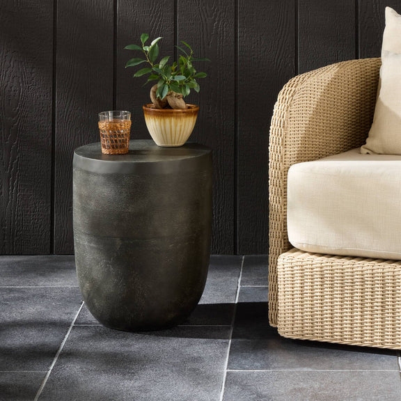 Basil Outdoor Drink Table - Aged Grey