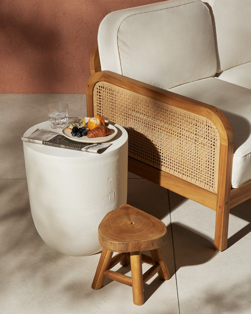 Basil Outdoor Drink Table - Matte White