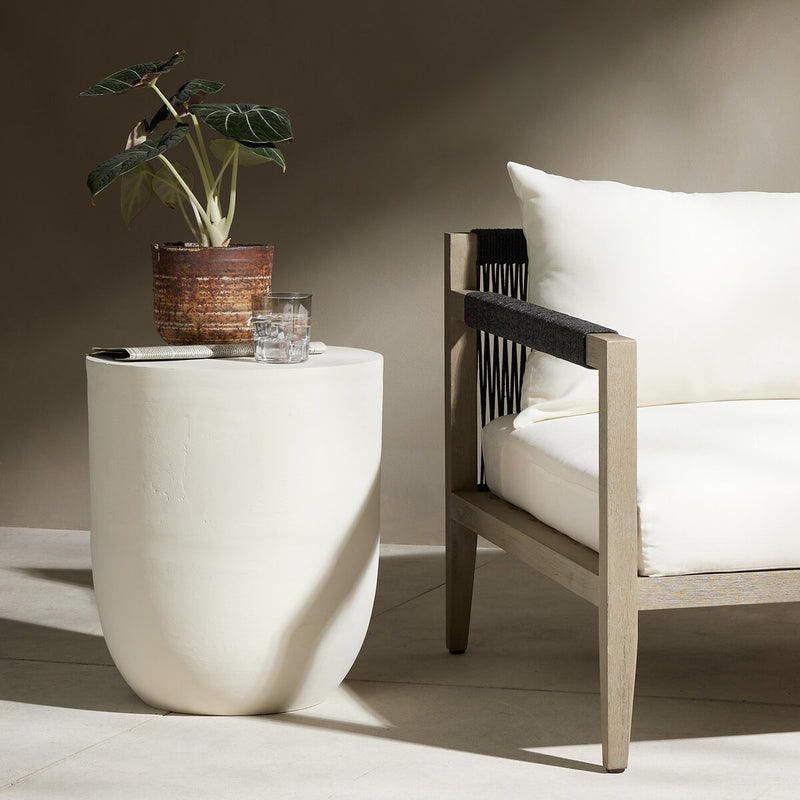 Basil Outdoor Drink Table - Matte White