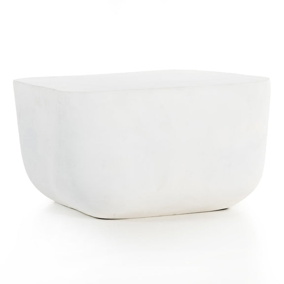 Basil Square Outdoor End Table - Matte White