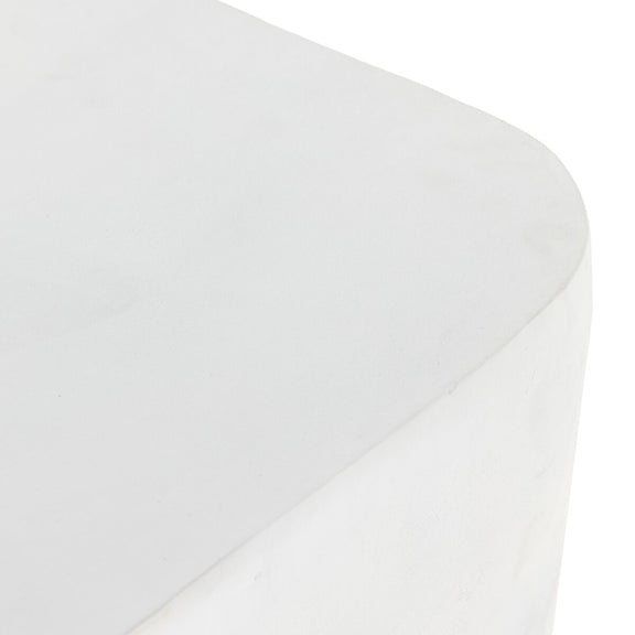 Basil Square Outdoor End Table - Matte White
