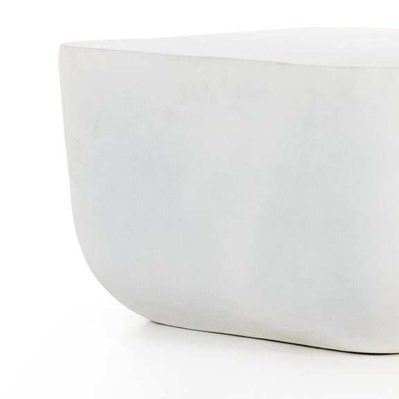 Basil Square Outdoor End Table - Matte White
