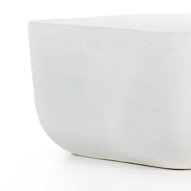 Basil Square Outdoor End Table - Matte White