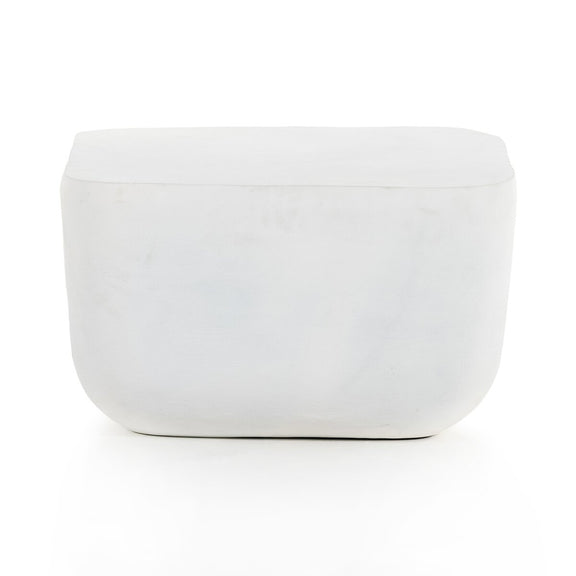Basil Square Outdoor End Table - Matte White