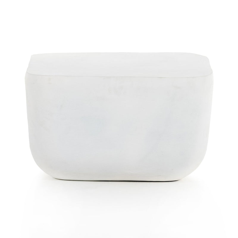 Basil Square Outdoor End Table - Matte White