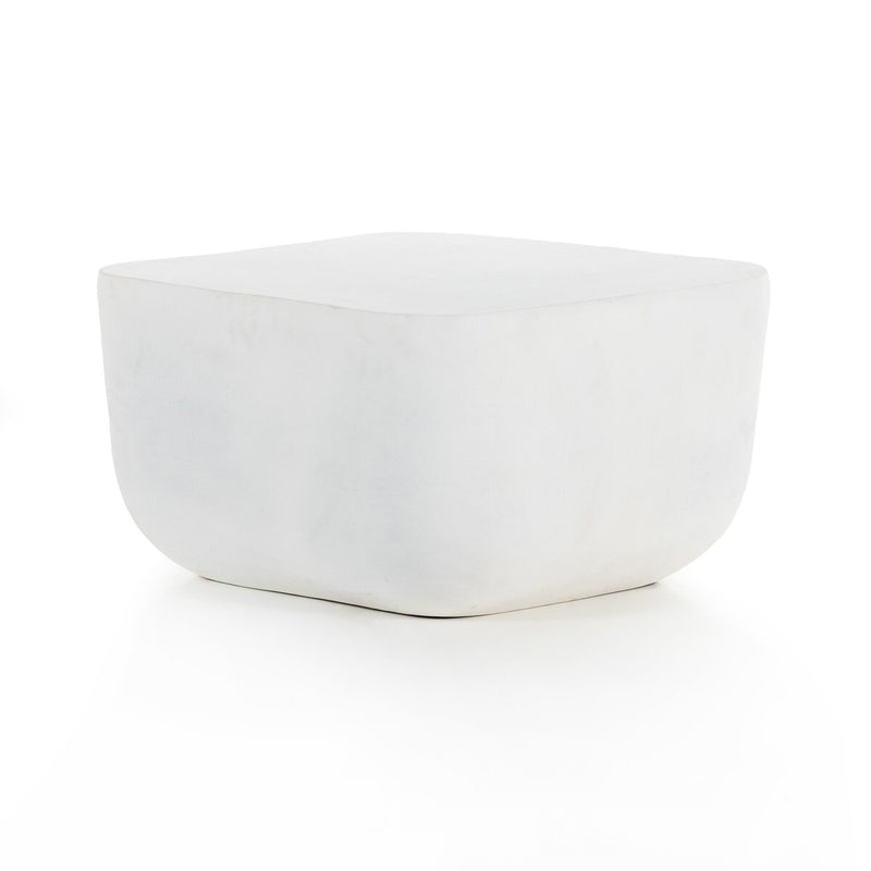 Basil Square Outdoor End Table - Matte White
