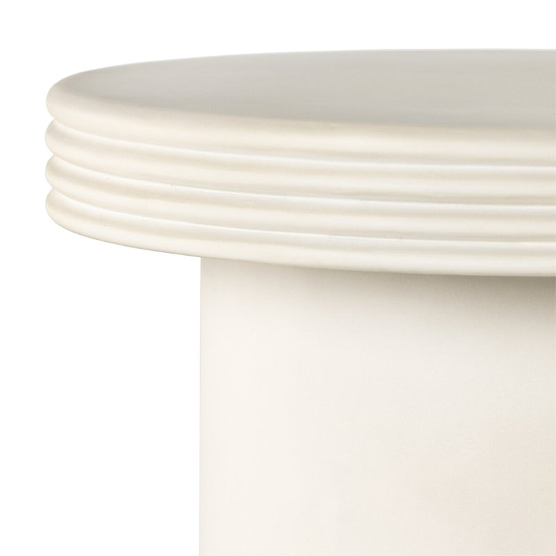 Grecia Outdoor End Table - White Concrete