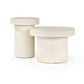 Grecia Outdoor End Table - White Concrete