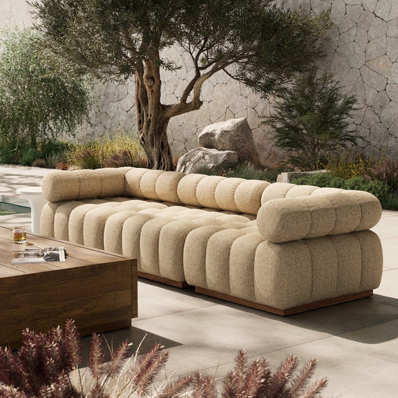 Roma Outdoor 3-Piece Sectional - Hayes Cream