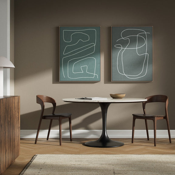 Line Abstract Set by Dan Hobday - Natural Maple Floater