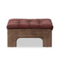 Halston Ottoman - Nubuck Burgundy