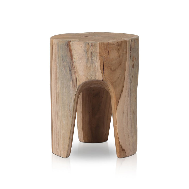 Kyra Outdoor End Table - Aged Natural Teak