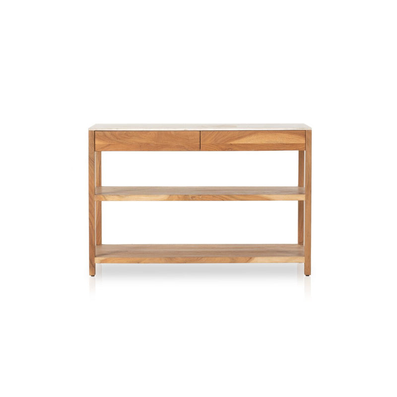Indira Small Kitchen Island - Smoked Acacia