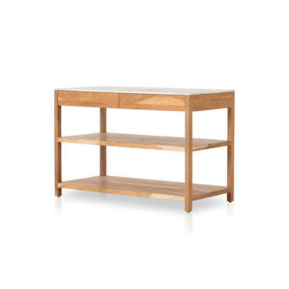 Indira Small Kitchen Island - Smoked Acacia