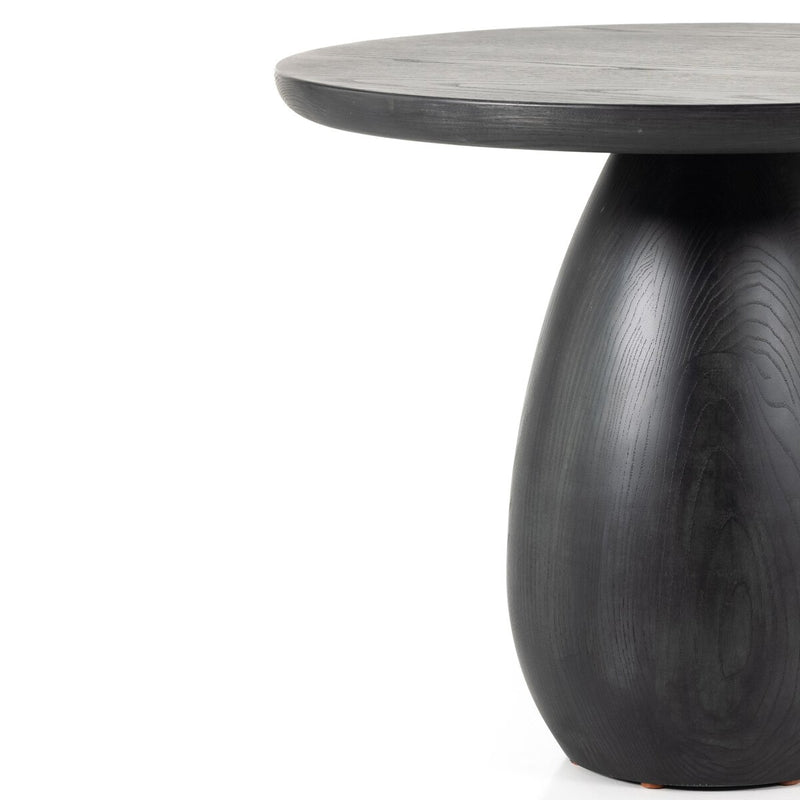 Merla Wood End Table - Black Wash Ash Veneer