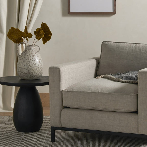 Merla Wood End Table - Black Wash Ash Veneer