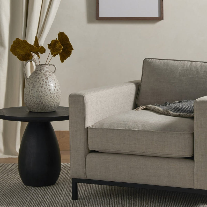 Merla Wood End Table - Black Wash Ash Veneer