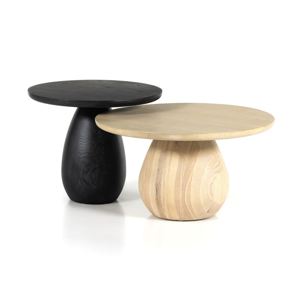 Merla Wood End Table - Black Wash Ash Veneer
