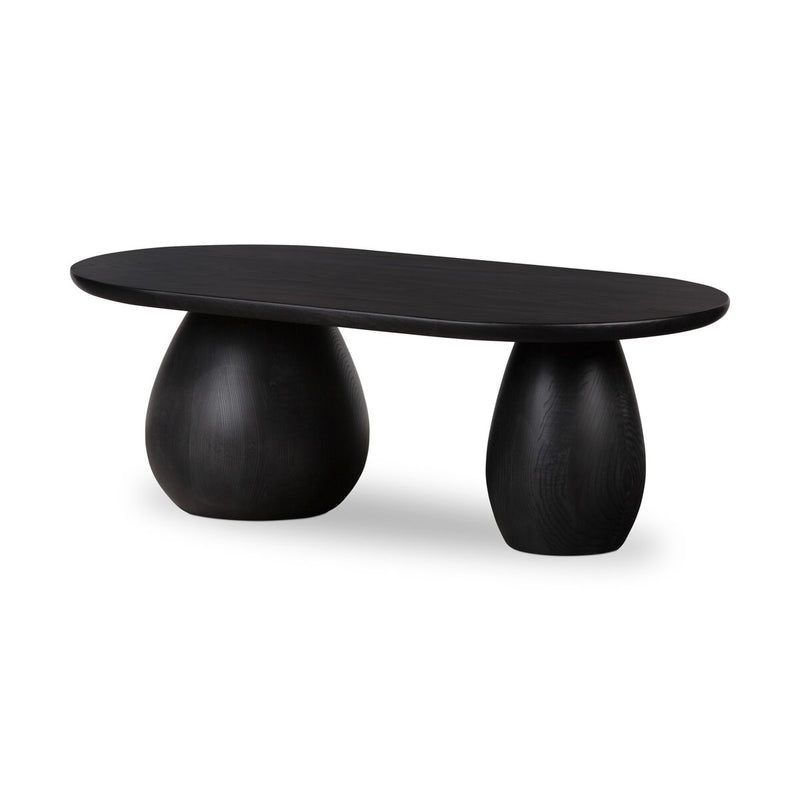 Merla Wood Coffee Table - Black Wash Ash