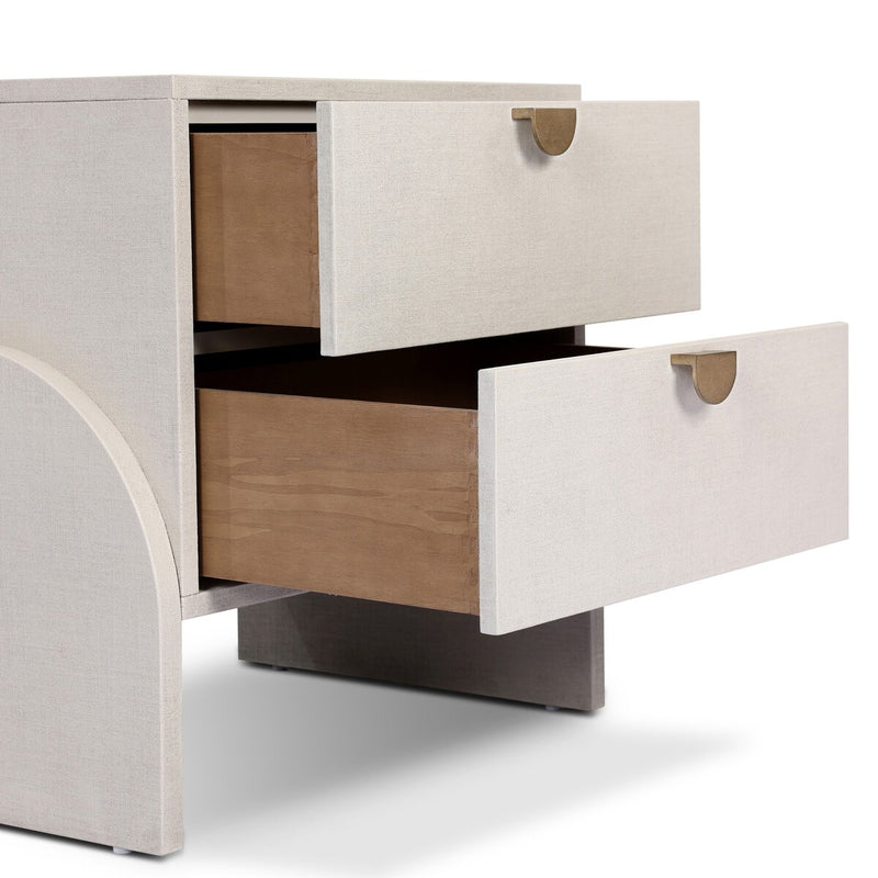 Cressida Nightstand - Ivory Painted Linen