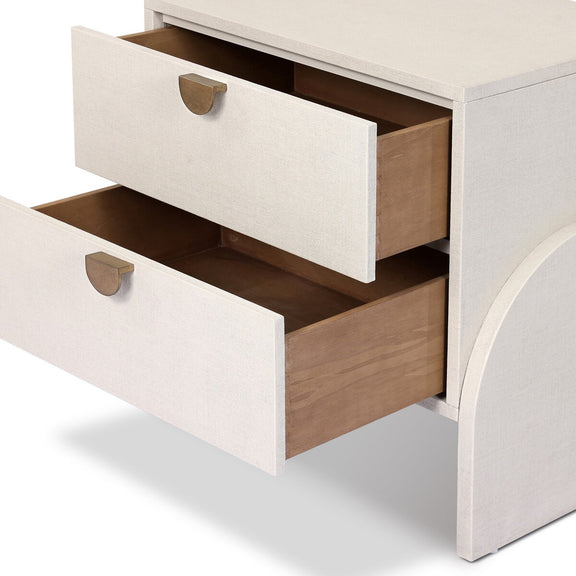 Cressida Nightstand - Ivory Painted Linen