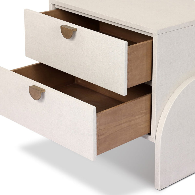 Cressida Nightstand - Ivory Painted Linen