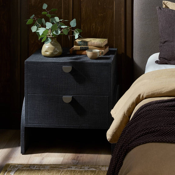 Cressida Nightstand - Black Linen