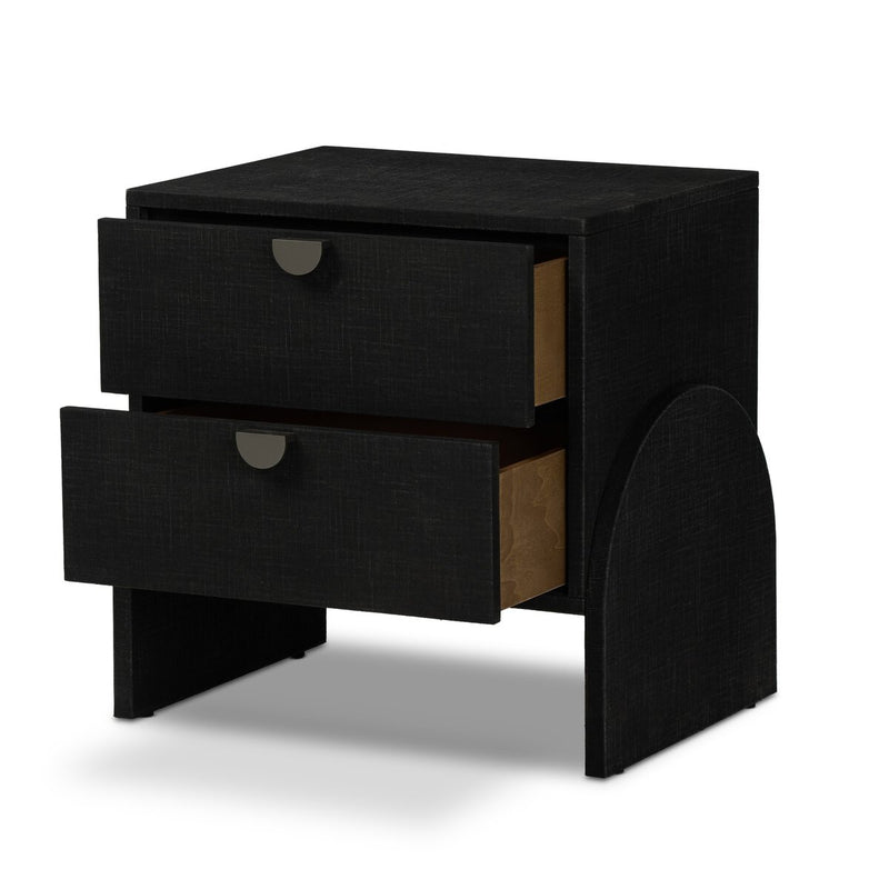 Cressida Nightstand - Black Linen