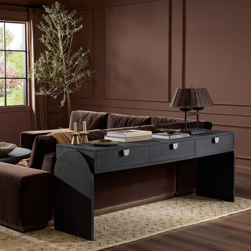 Cressida Console Table - Black Linen