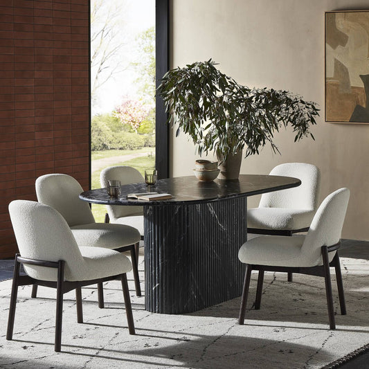 Oranda Dining Table - Polished Black Marble