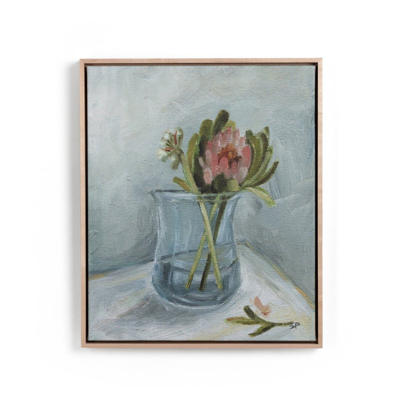 Protea Still Life by Shaina Page - Natural Maple Floater