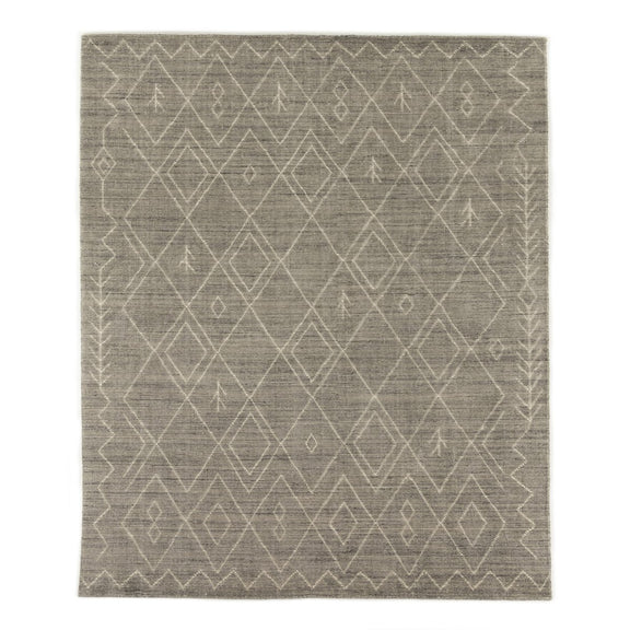 Nador Moroccan Hand Knotted Rug - Grey