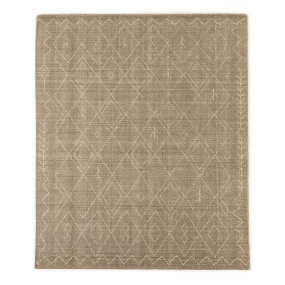 Nador Moroccan Hand Knotted Rug - Taupe