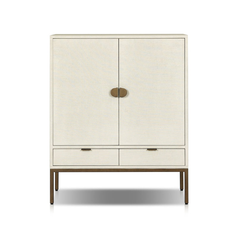 Cressida Bar Cabinet - Ivory Painted Linen